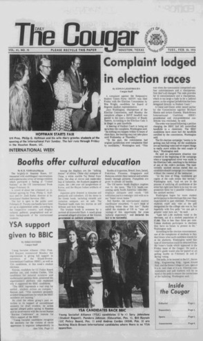 The Daily Cougar. Vol. 41, No. 75, February 25, 1975.