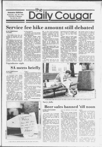 The Daily Cougar. Vol. 49, No. [118], July 20, 1983.
