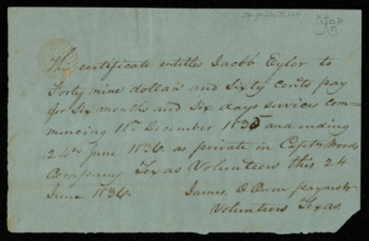 Pay certificate for Jacob Eyler