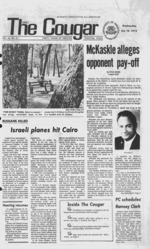 The Daily Cougar. Vol. 40, No. 22, October 10, 1973.