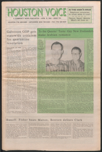 Houston Voice, No. 703, April 15, 1994