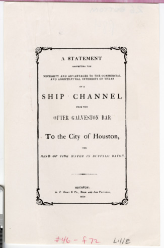 Statement about Houston Ship Channel