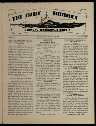 The Blue Bonnet, Vol. 2, No. 44, November 12, 1935