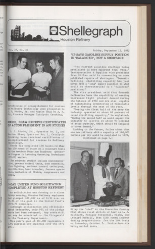 Shellegram, Vol. 37, No. 36, September 15, 1972