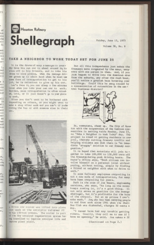 Shellegraph, Vol. 38, No. 8, June 15, 1973