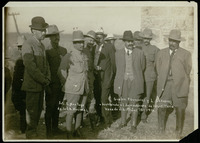 General Pablo González and General Luis Gutiérrez observe artillery offloading