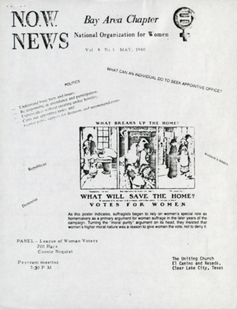 NOW News Bay Area Chapter, Vol. 8, No. 5, May 1980