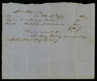 Receipt for items purchased from Abel Adams by Otis McGaffey