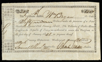 Pay certificate to William Bryan