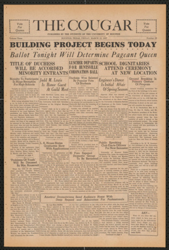 The Cougar, Vol. 3, No. 22, March 12, 1937