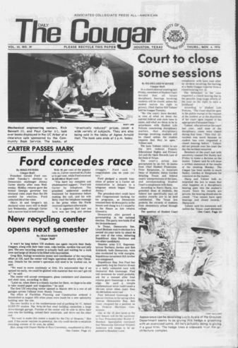 The Daily Cougar. Vol. [43], No. 39, November 4, 1976.