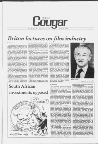 The Daily Cougar. Vol. 45, No. 14, September 14, 1978.