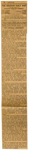 The Suffrage Amendment, The Houston Daily Post, January 12, 1918