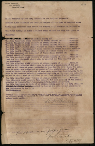 Annual salaries of City of Houston officials