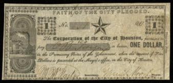 Printed promissory note for $1