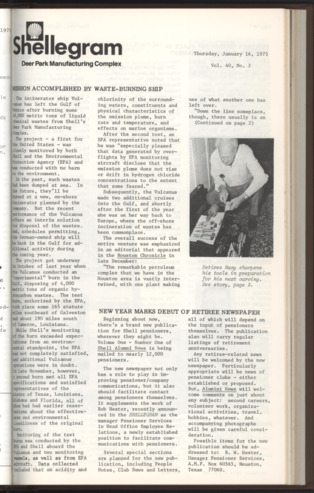 Shellegram, Vol. 40, No. 3, January 16, 1975