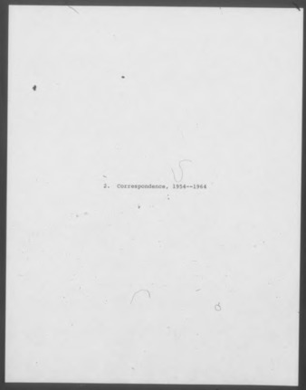 Mary Myart Malott Correspondence, 1954-1964