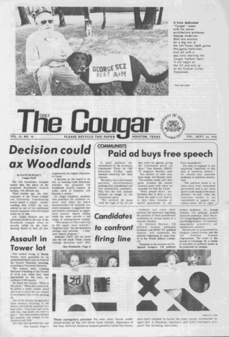 The Daily Cougar. Vol. 43, No. 16, September 24, 1976.