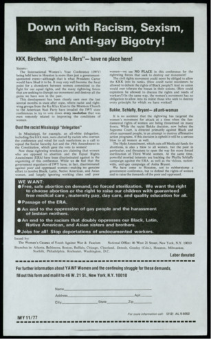 Down with Racism, Sexism, and Anti-gay Bigotry!