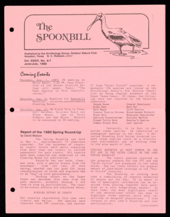 The Spoonbill, Vol. 34, No. 6 - 7, June - July 1985