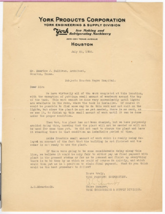 Letter from A. C. Edwards to Maurice J. Sullivan, 1926 July 23