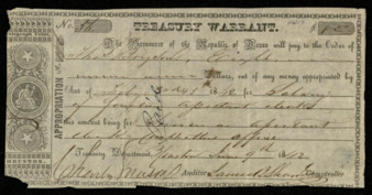 Treasury warrant to Thomas Bryson