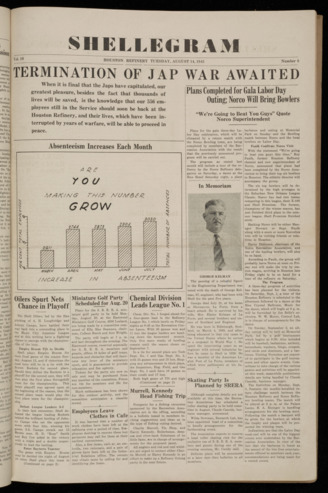 The Shellegram, Vol. 10, No. 6, August 14, 1945