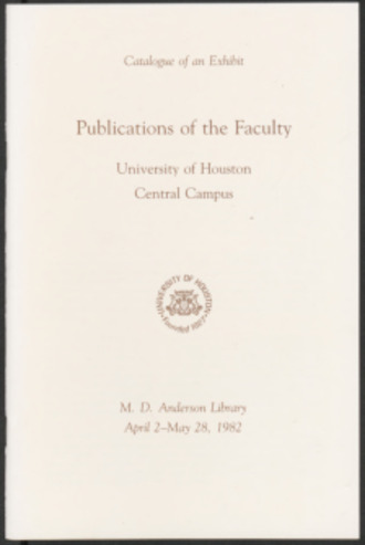Publications of the Faculty exhibit catalog