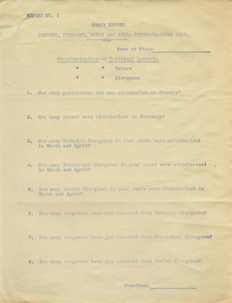 Report No. 1, State Report for January, February, March and April Demonstrations 1917