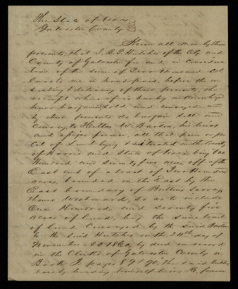 Land deed transfer of 175 acres to Hilton W. Barton