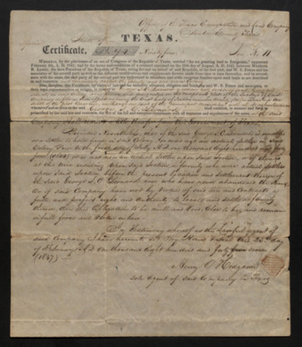 Receipt from the General Land Office