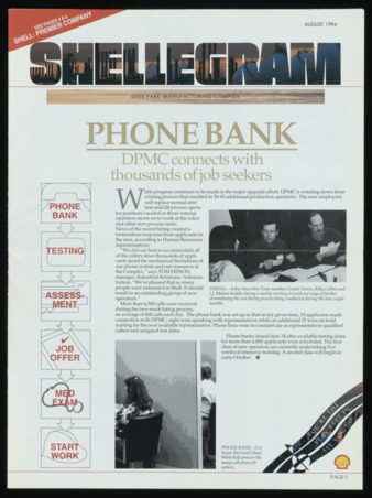 Shellegram, August 1994, Shell: Premier Company