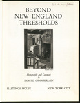 Beyond New England thresholds, Inscription on title page