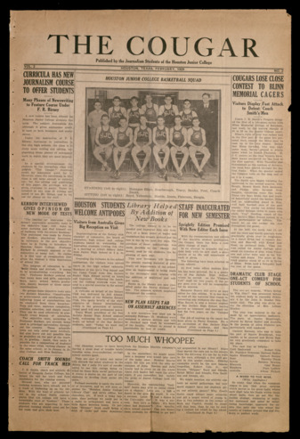 The Cougar, Vol. 2, No. 2, February 1929