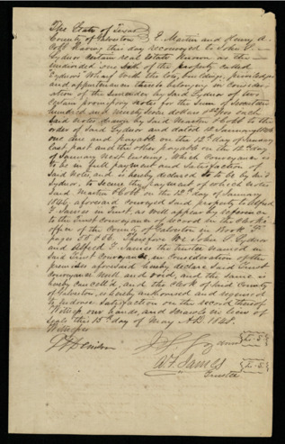 Land transfer of “Snyder’s Wharf” from E. Martin and Henry A. Cobb