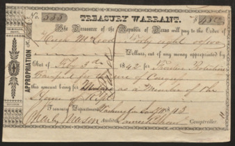 Treasury Warrant to Hugh McLeod