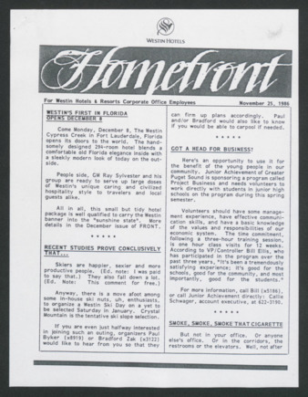 Homefront, November 25, 1986