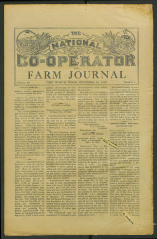 The National Co-Operator and Farm Journal, Vol. 30, No. 3, November 12, 1908