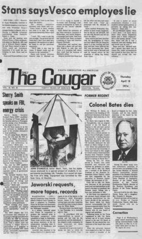 The Daily Cougar. Vol. 40, No. 83, April 18, 1974.