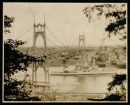 USS Houston (CA-30) passing under the St. Johns Bridge