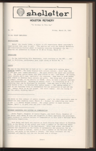 Shelletter, No. 97, March 29, 1963 