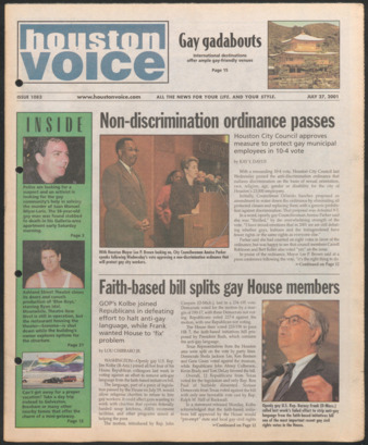 Houston Voice, No. 1083, July 27, 2001