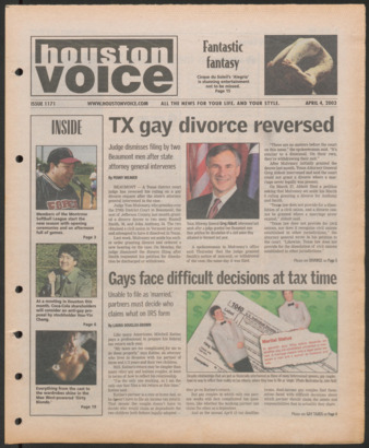 Houston Voice, No. 1171, April 4, 2003
