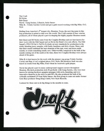 The Craft press release