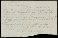 Letter from William Edgerton to Dorothy Edgerton, regarding receiving money and stamps