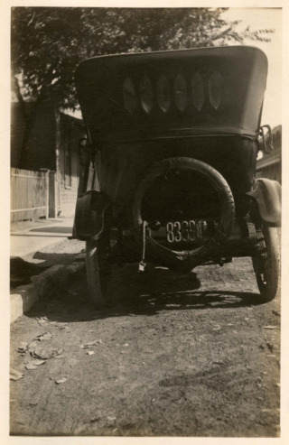 Back View of Vehicle No. 8369 parked outside the Municipal Base Hospital, San Antonio