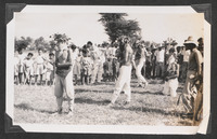 Flagellants walking in line