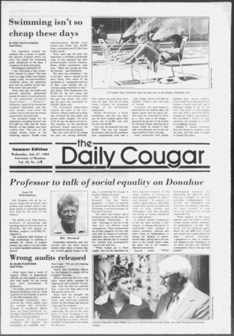 The Daily Cougar. Vol. 49, No. [119], July 27, 1983.