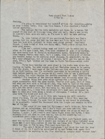 Letter from Capt. O. C. McDavid to Inez McDavid, 1944 November 5