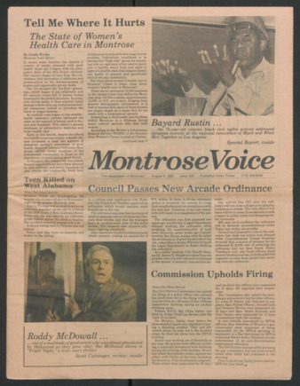 Montrose Voice, No. 250, August 9, 1985